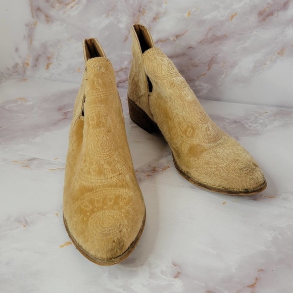 MI.IM Ankle Booties Blonde Hair Round Toe - Picture 3 of 16